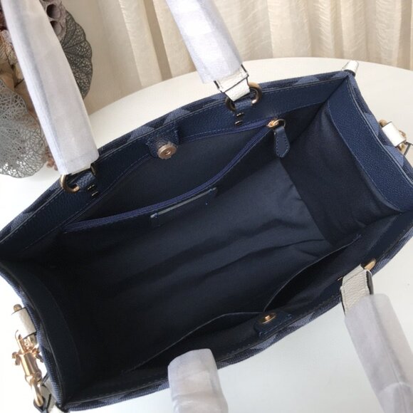 COACH Dempsey Tote 40 In Signature Blue Jacquard with Patch Bag - Picture 7 of 7